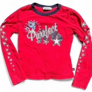 Self Esteem Red 'Purrfect' Long Sleeve Tee